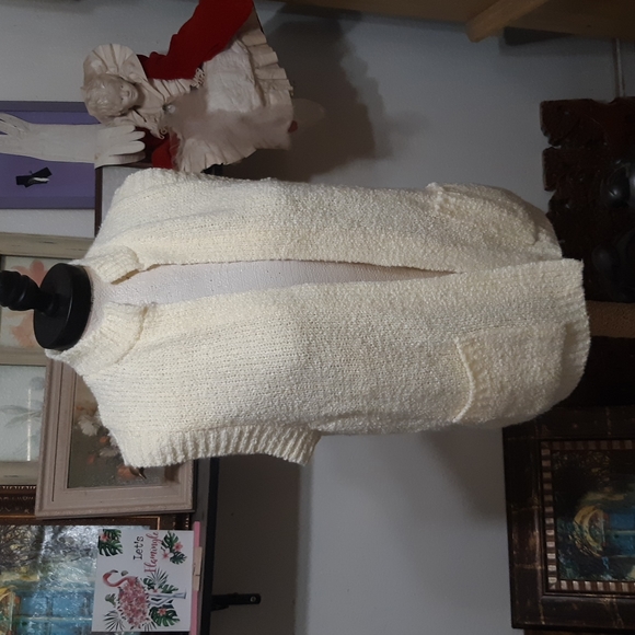 Womens Mens Knit Sweater Vest Open front Yellow Spring BONNIE LEE LEROY 38 b46 - Picture 6 of 8